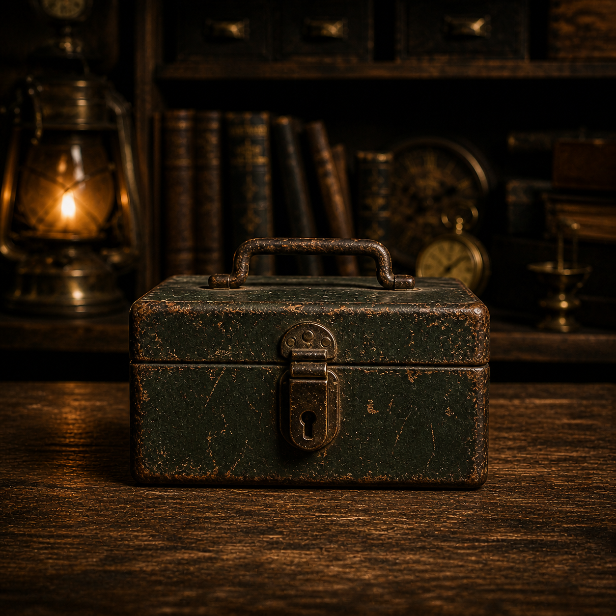 Small Lockbox with Keyhole